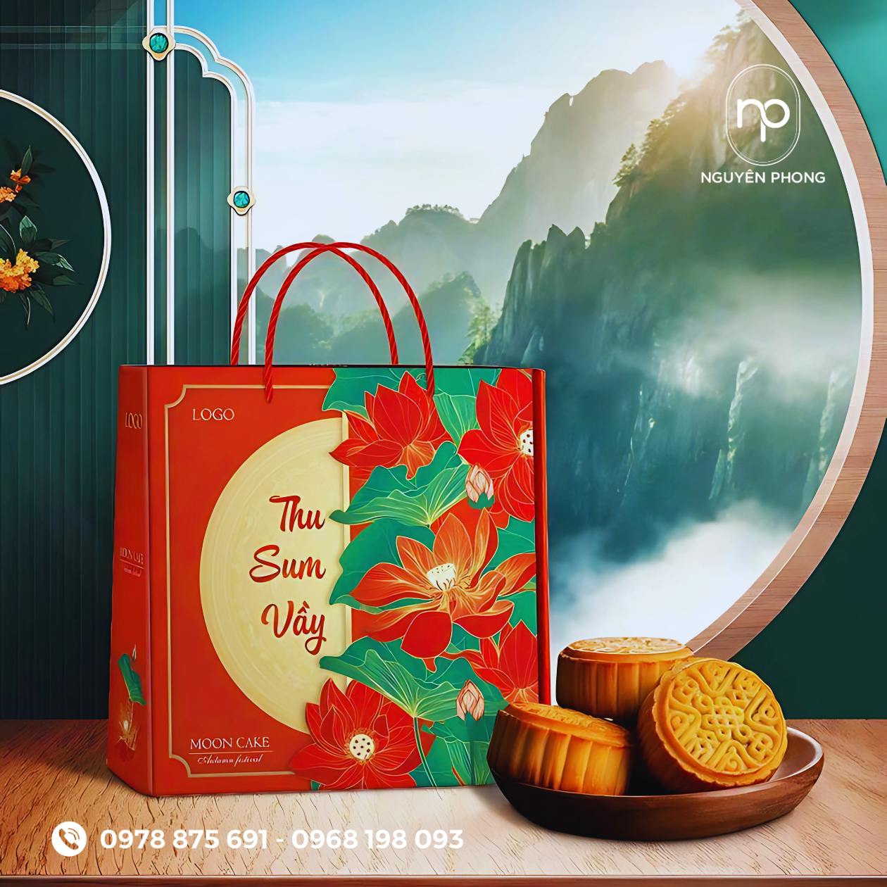 Túi giấy đựng hộp bánh trung thu

